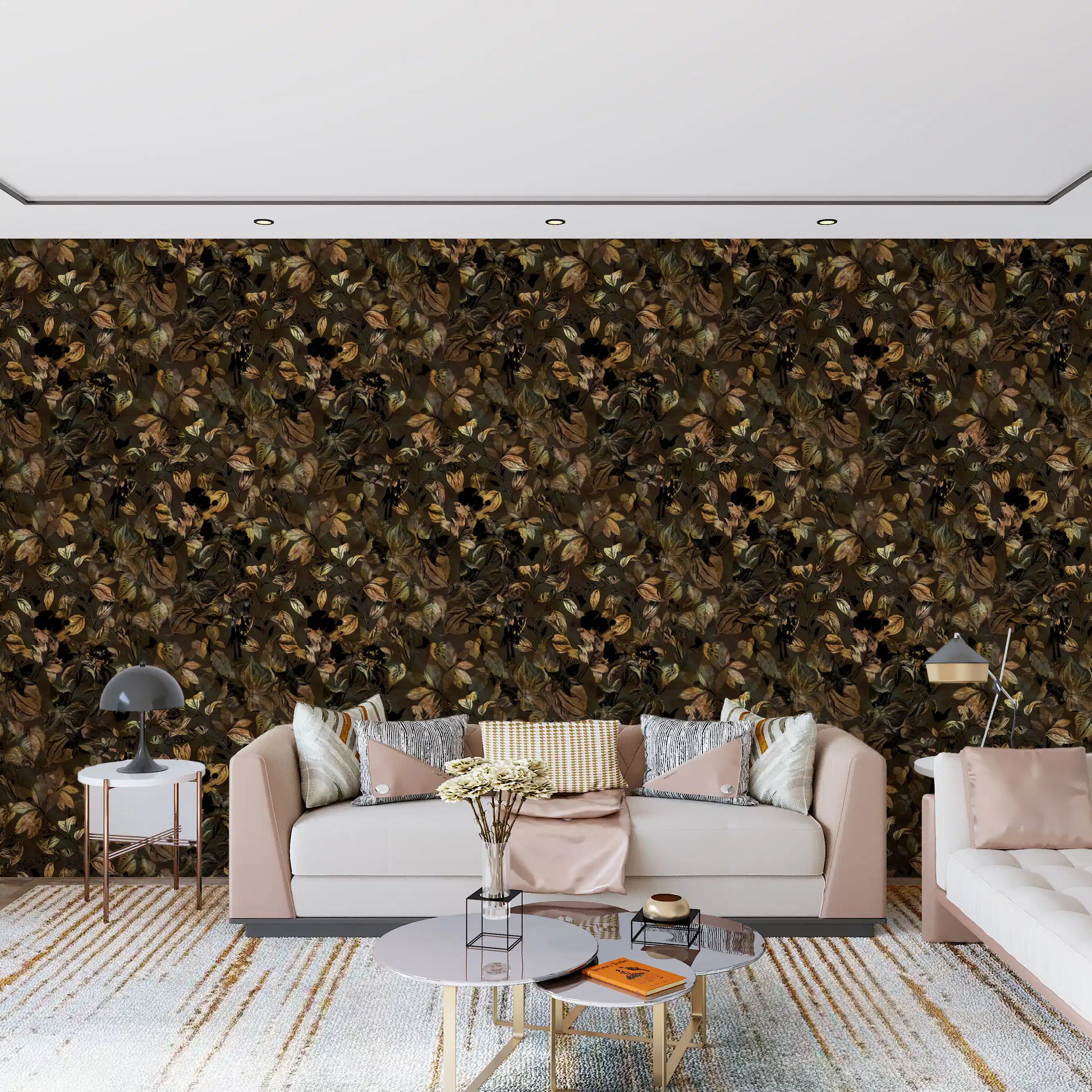 Midnight Botanical Foliage Wallpaper⁠