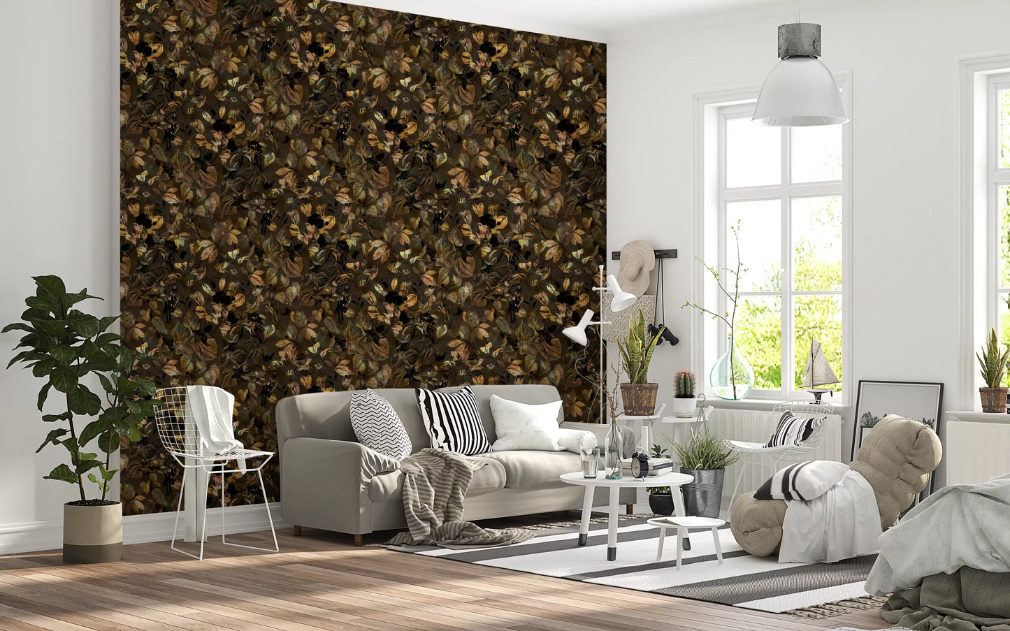Midnight Botanical Foliage Wallpaper⁠
