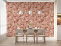 Rustic Terracotta Floral Bloom Wallpaper⁠