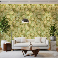 Verdant Floral Texture Motif Wallpaper⁠