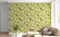 Verdant Floral Texture Motif Wallpaper⁠