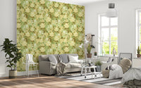 Verdant Floral Texture Motif Wallpaper⁠