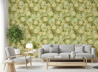 Verdant Floral Texture Motif Wallpaper⁠