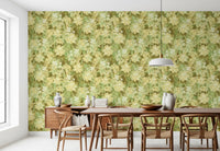 Verdant Floral Texture Motif Wallpaper⁠