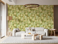 Verdant Floral Texture Motif Wallpaper⁠