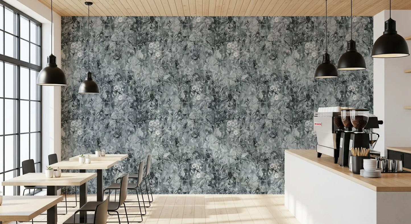Monochrome Botanical Shadow Wallpaper⁠