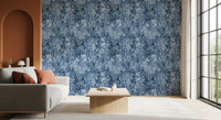 Indigo Botanical Brushstroke Wallpaper⁠