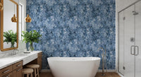 Indigo Botanical Brushstroke Wallpaper⁠