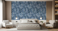 Indigo Botanical Brushstroke Wallpaper⁠