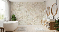 Muted Sage Garden Leaves Wallpaper⁠