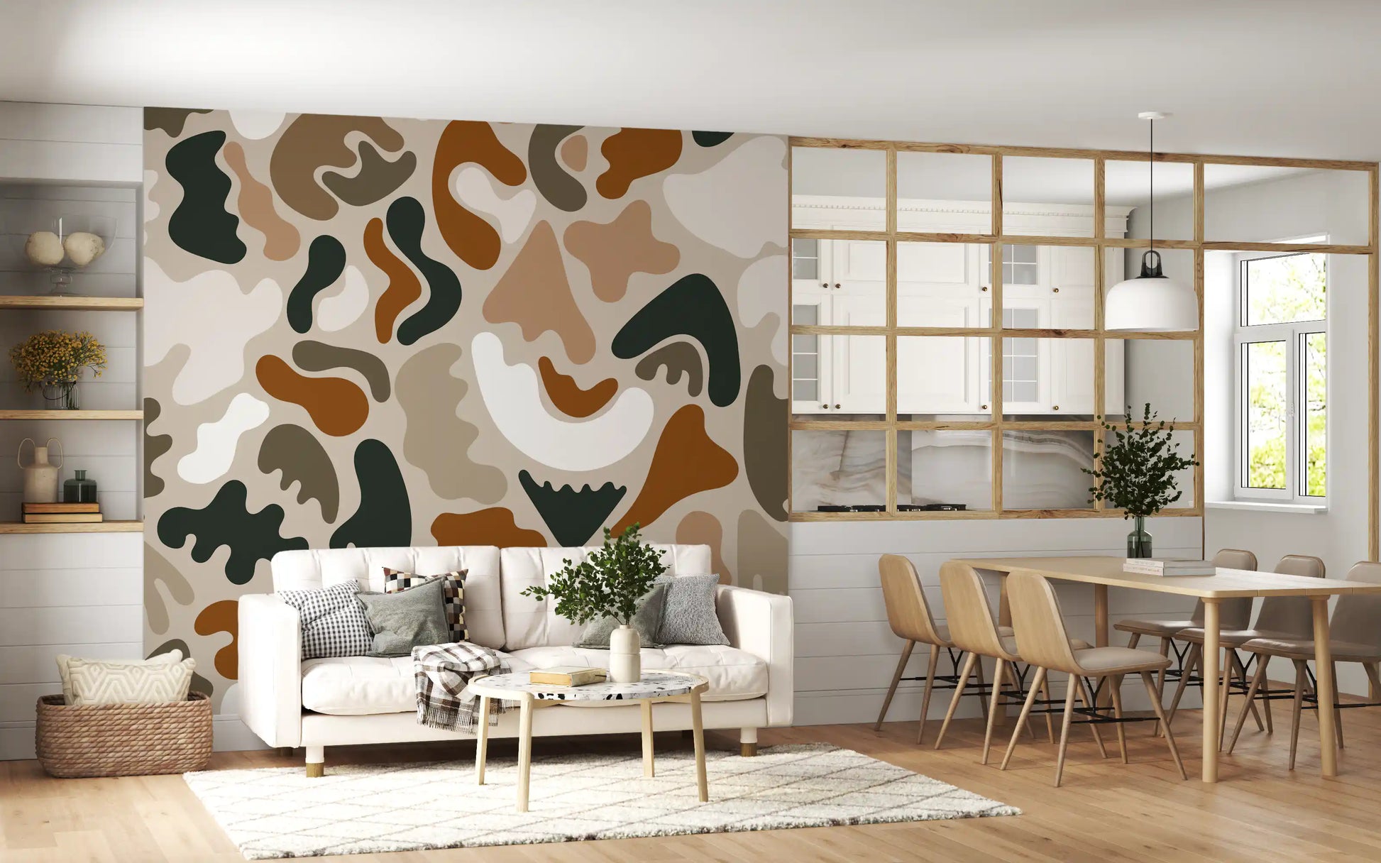 Abstract Organic Earthy Shapes Wall Mural