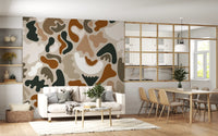 Abstract Organic Earthy Shapes Wall Mural