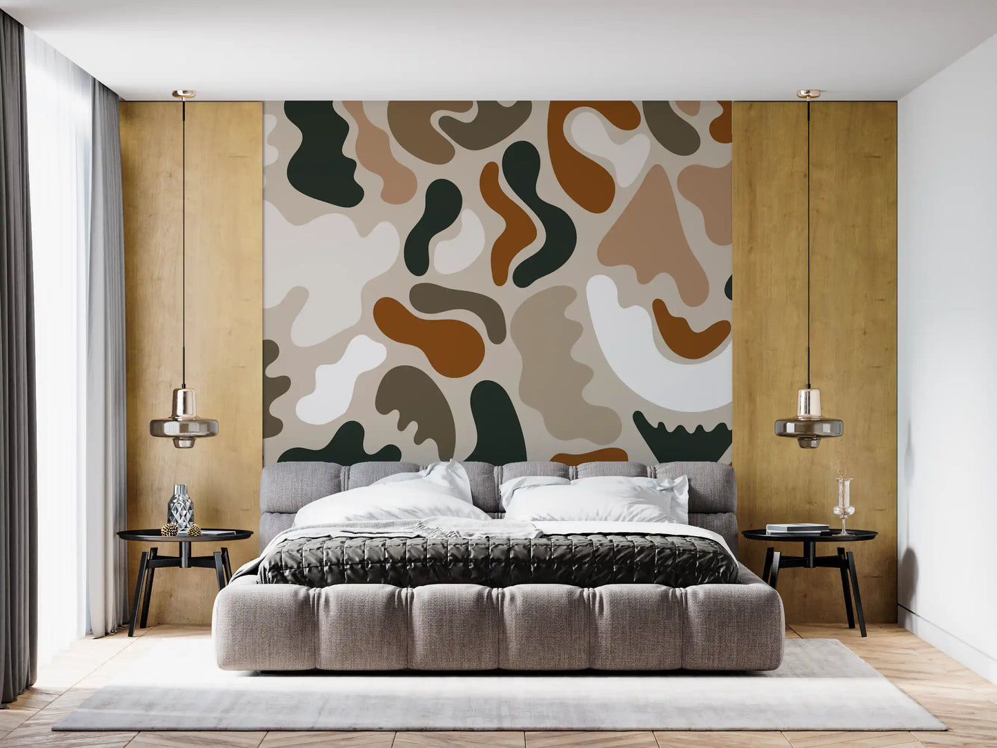 Abstract Organic Earthy Shapes Wall Mural