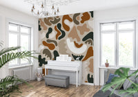 Abstract Organic Earthy Shapes Wall Mural
