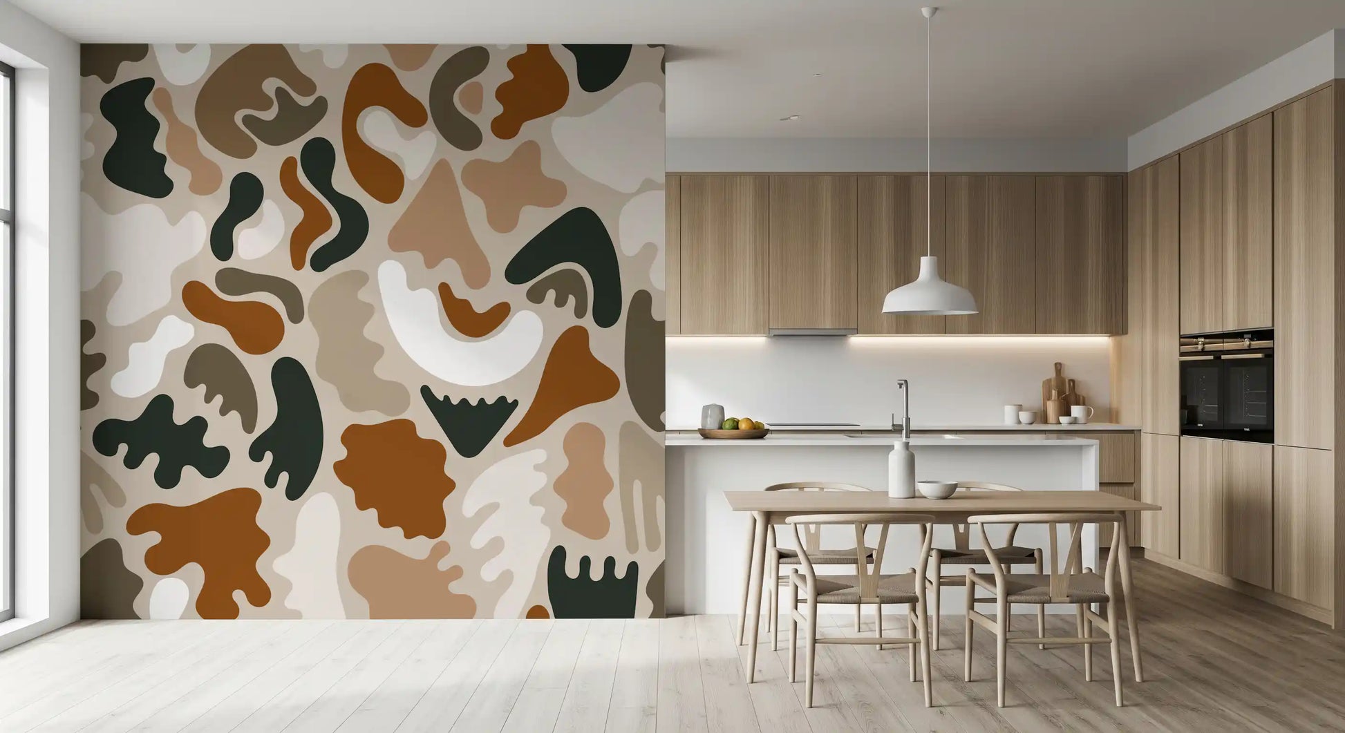Abstract Organic Earthy Shapes Wall Mural