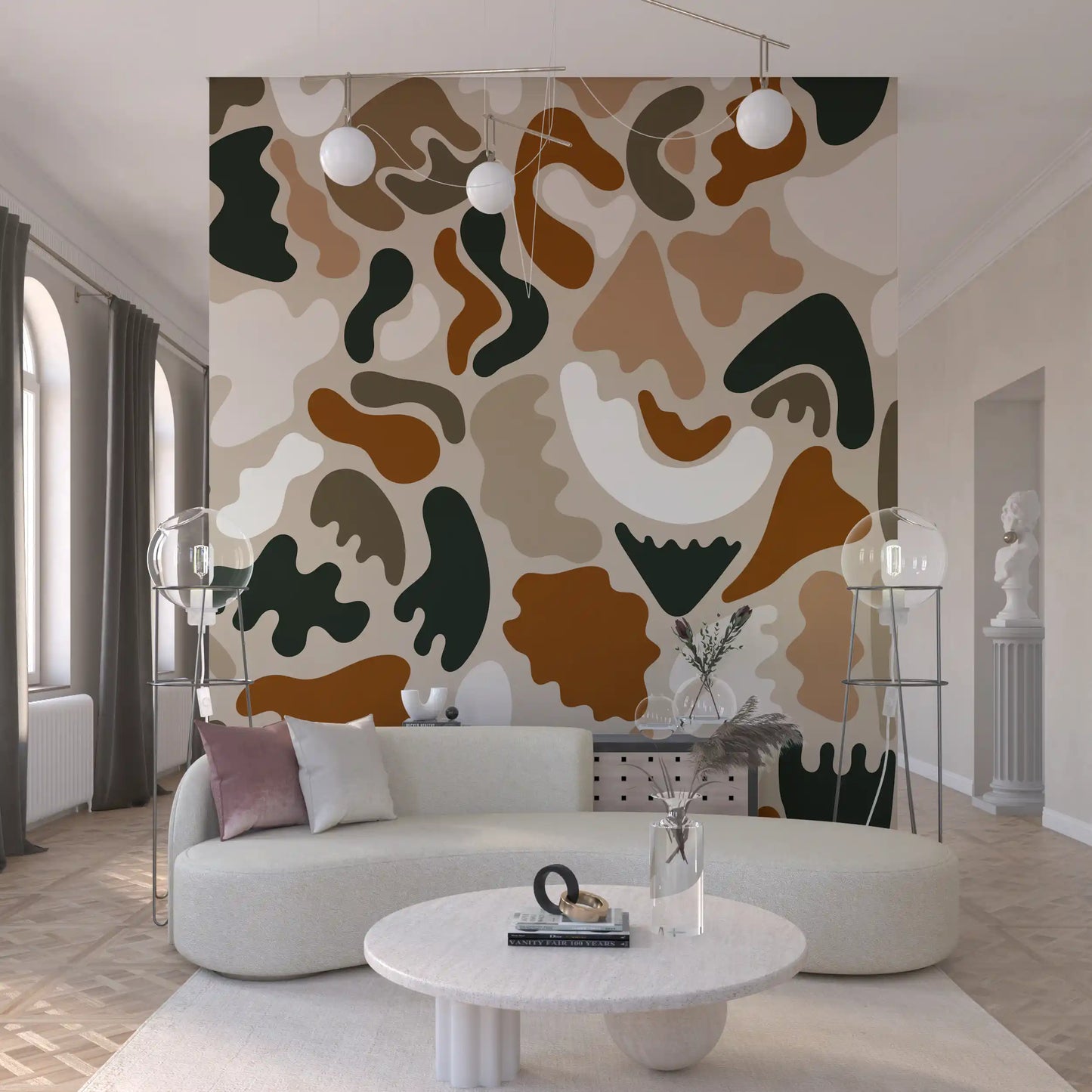 Abstract Organic Earthy Shapes Wall Mural