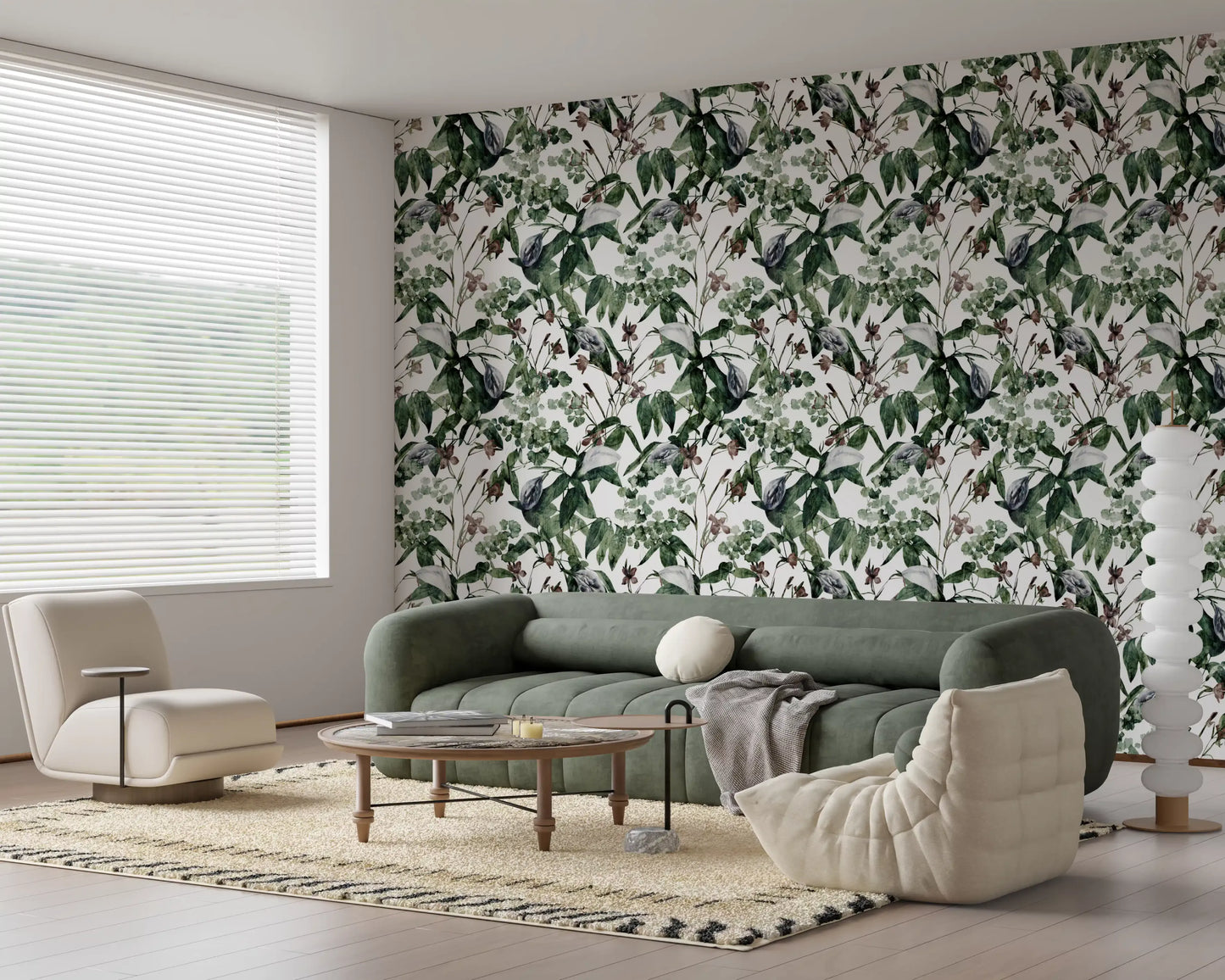 Serene Botanical Foliage Wallpaper⁠