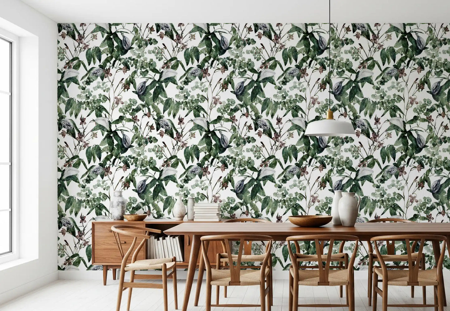 Serene Botanical Foliage Wallpaper⁠