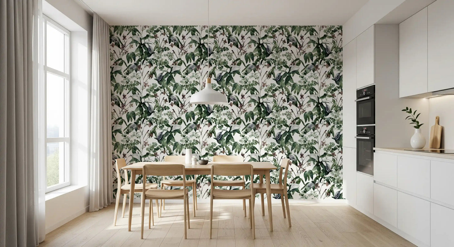 Serene Botanical Foliage Wallpaper⁠