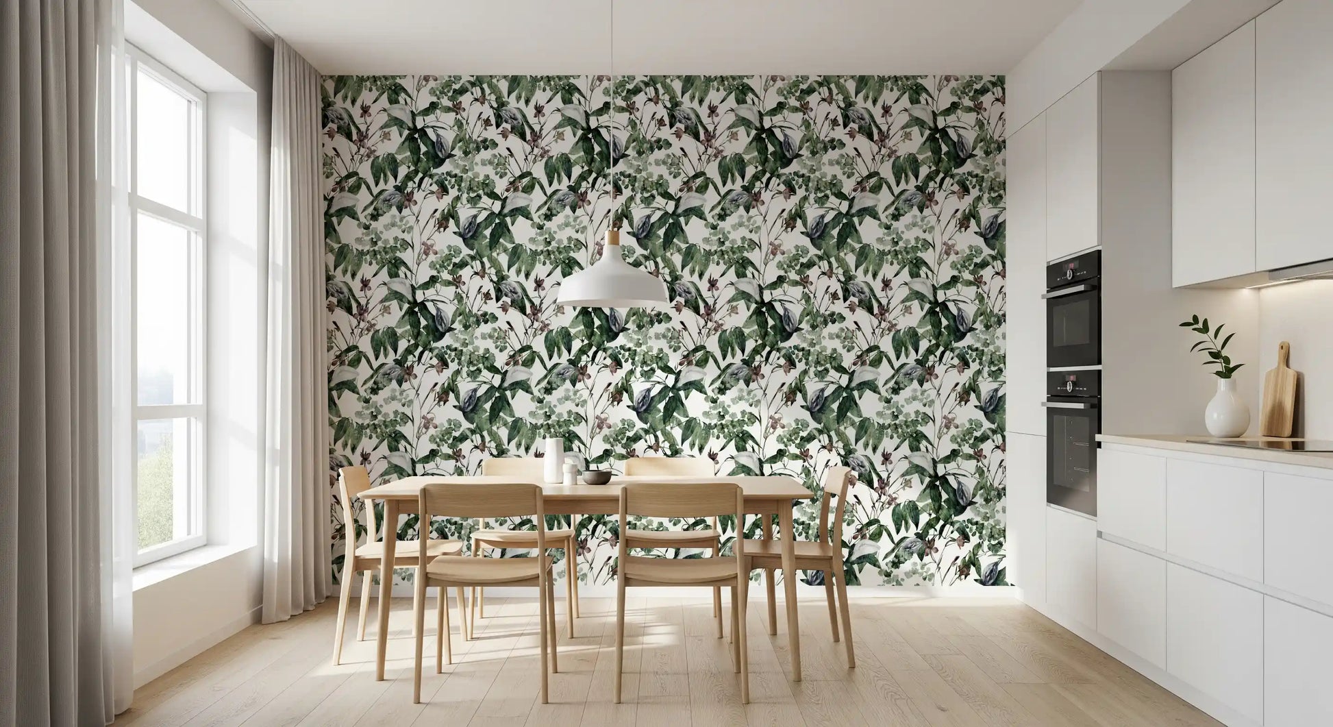 Serene Botanical Foliage Wallpaper⁠