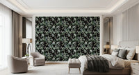 Midnight Botanical Sketch Wallpaper⁠