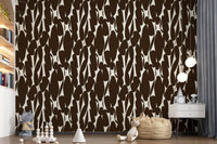Abstract Organic Dark Brown Shapes Wallpaper⁠