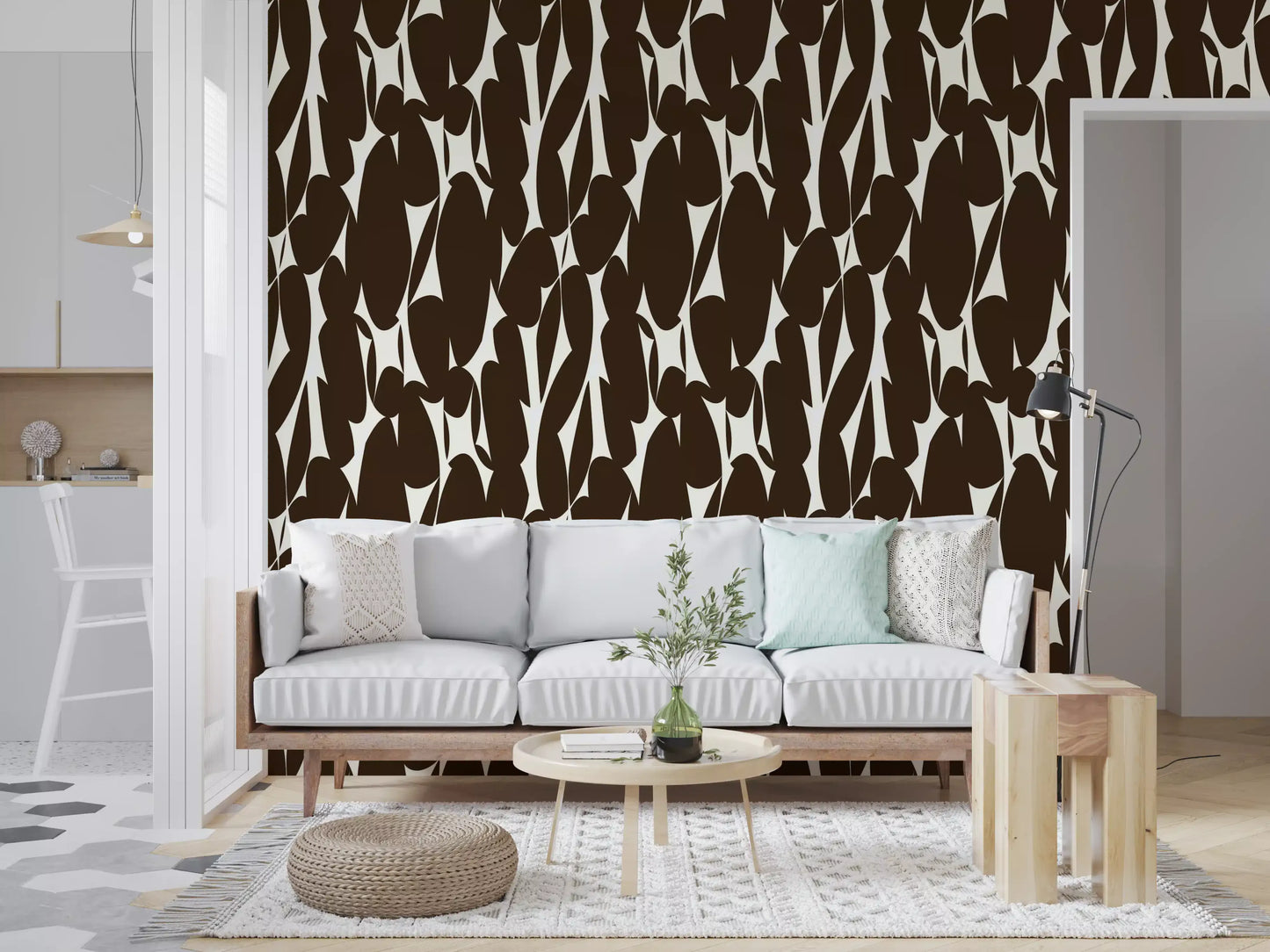 Abstract Organic Dark Brown Shapes Wallpaper⁠