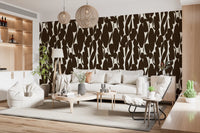 Abstract Organic Dark Brown Shapes Wallpaper⁠
