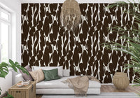 Abstract Organic Dark Brown Shapes Wallpaper⁠