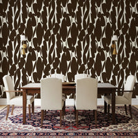 Abstract Organic Dark Brown Shapes Wallpaper⁠