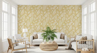 Golden Foliage Strokes Wallpaper⁠