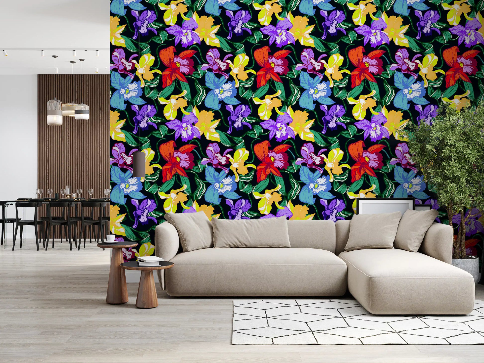 Vibrant Tropical Orchid Bloom Wallpaper⁠