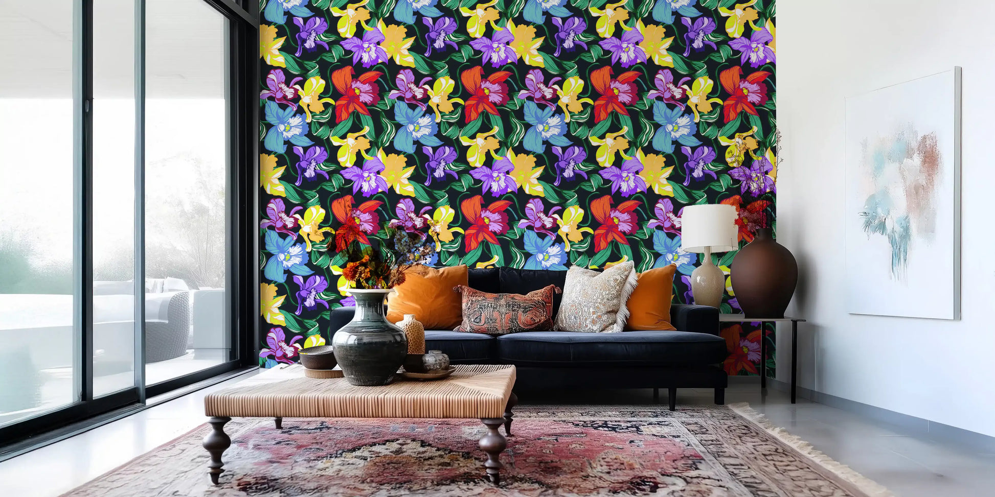Vibrant Tropical Orchid Bloom Wallpaper⁠