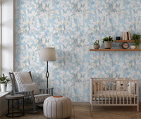 Ethereal Meadow Blue Floral Wallpaper⁠