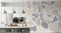 Abstract Organic Neutral Shapes Wall Mural