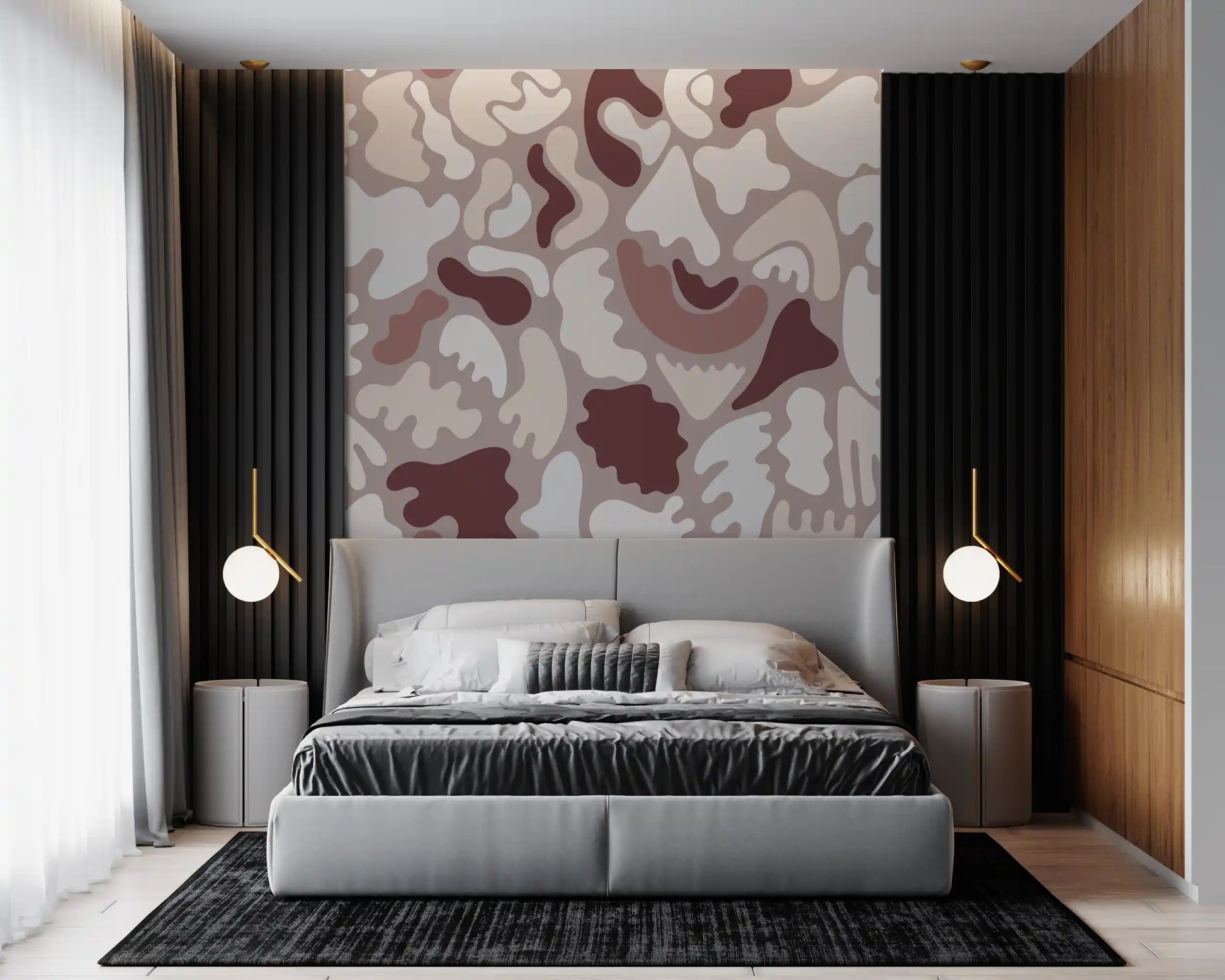 Abstract Organic Shapes in Earthy Tones Wall Mural