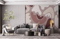 Abstract Organic Shapes in Earthy Tones Wall Mural