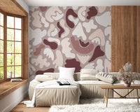 Abstract Organic Shapes in Earthy Tones Wall Mural