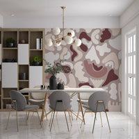Abstract Organic Shapes in Earthy Tones Wall Mural