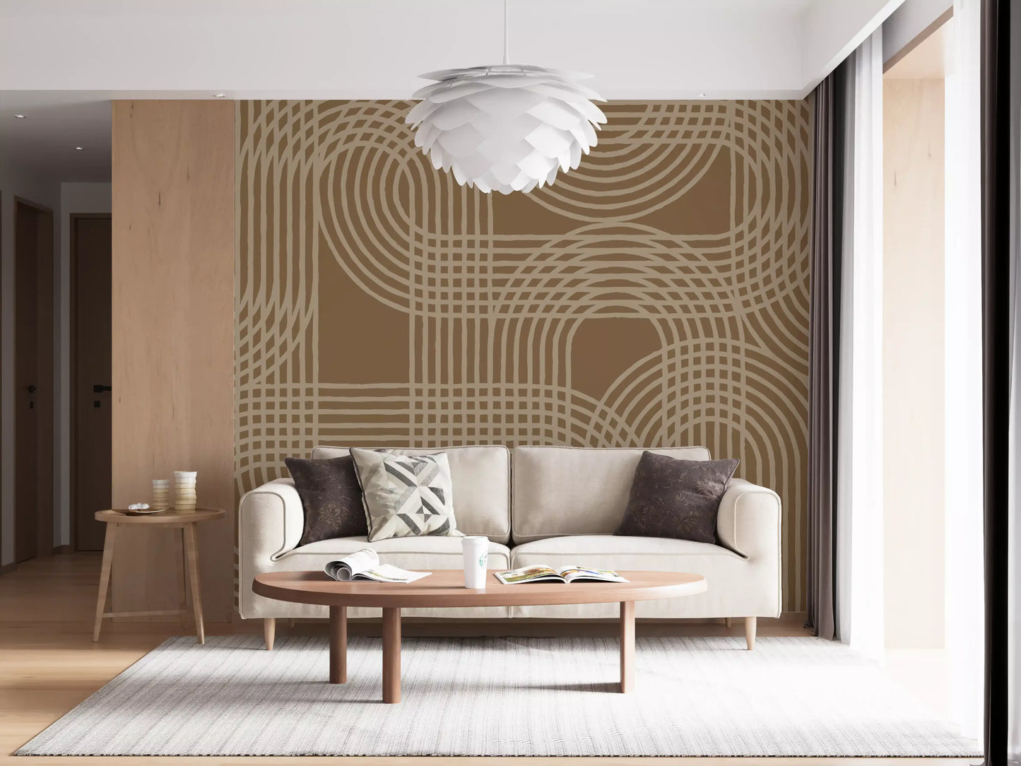 Abstract Earthy Arches Wall Mural