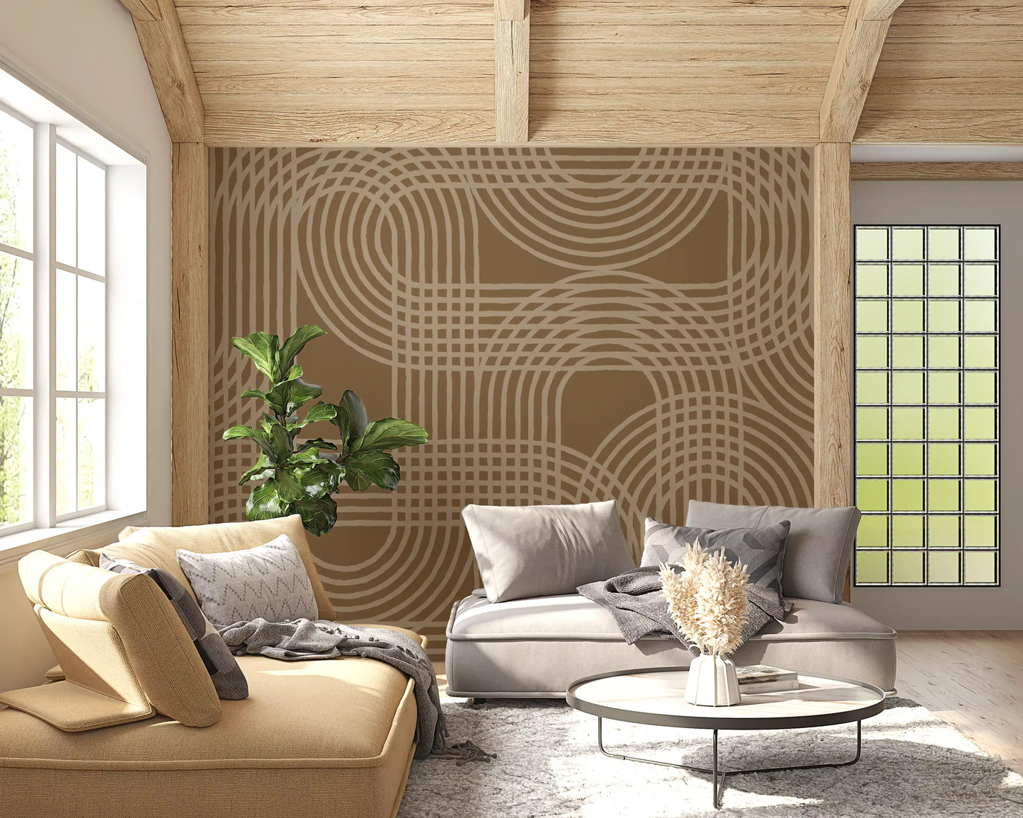 Abstract Earthy Arches Wall Mural