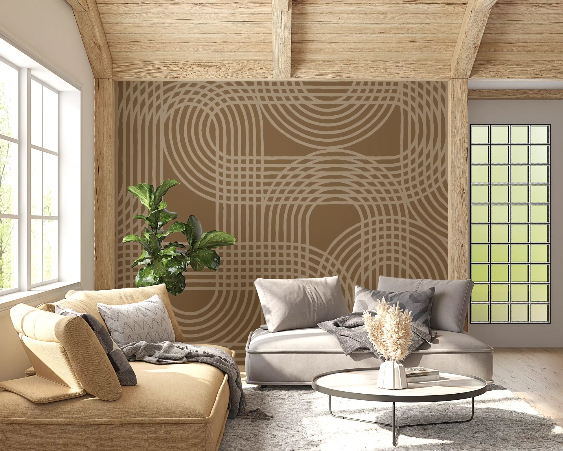 Abstract Earthy Arches Wall Mural