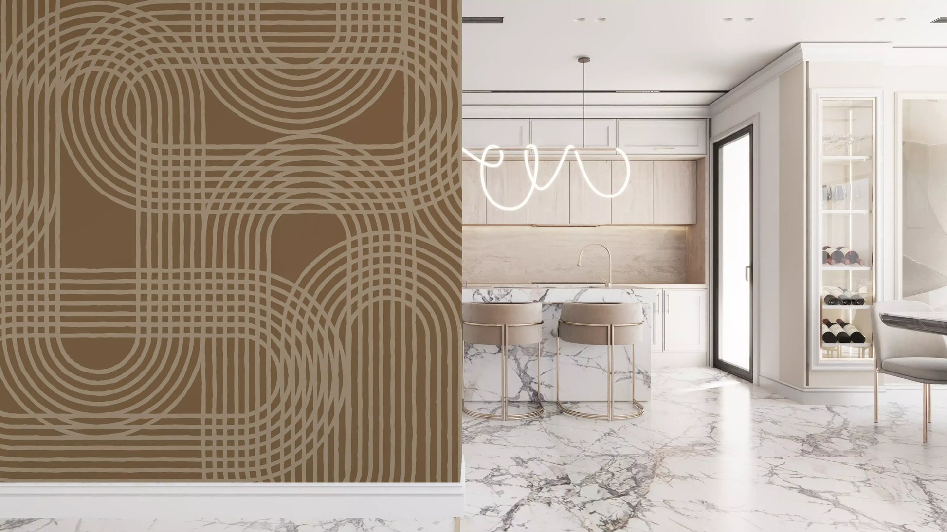 Abstract Earthy Arches Wall Mural