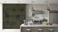 Minimalist Bronze Grid Wall Mural