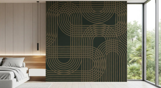Minimalist Bronze Grid Wall Mural