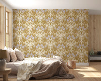 Art Nouveau Botanical Damask Wallpaper⁠