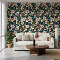 Midnight Botanical Bloom Art Wallpaper⁠