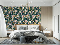 Midnight Botanical Bloom Art Wallpaper⁠