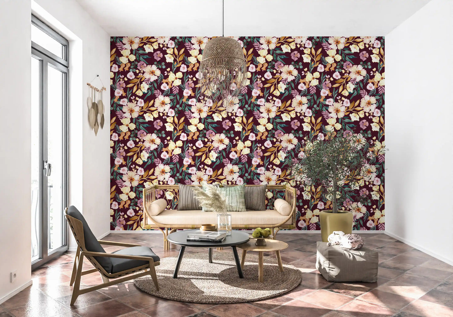 Rustic Garden Watercolor Wallpaper⁠