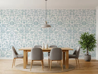 Textured Pastel Botanical Damask Wallpaper⁠